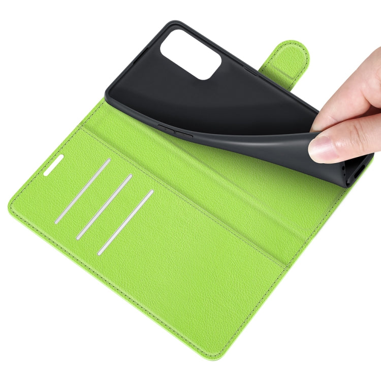 For OnePlus Nord 2 5G Litchi Texture Horizontal Flip Protective Case with Holder & Card Slots & Wallet(Green)