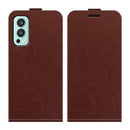 For OnePlus Nord 2 5G R64 Texture Single Vertical Flip Leather Protective Case with Card Slots & Photo Frame(Brown)