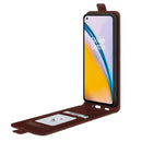 For OnePlus Nord 2 5G R64 Texture Single Vertical Flip Leather Protective Case with Card Slots & Photo Frame(Brown)