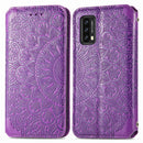 For Blackview A90 Blooming Mandala Embossed Pattern Magnetic Horizontal Flip Leather Case with Holder & Card Slots & Wallet(Purple)
