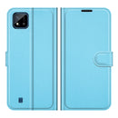 For OPPO Realme C11 2021 Litchi Texture Horizontal Flip Protective Case with Holder & Card Slots & Wallet(Blue)