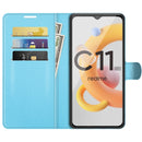 For OPPO Realme C11 2021 Litchi Texture Horizontal Flip Protective Case with Holder & Card Slots & Wallet(Blue)