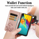 For OPPO A16 / A16e Four-leaf Clasp Embossed Buckle Leather Phone Case(Magenta)