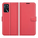 For OPPO A16 Litchi Texture Horizontal Flip Protective Case with Holder & Card Slots & Wallet(Red)