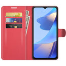 For OPPO A16 Litchi Texture Horizontal Flip Protective Case with Holder & Card Slots & Wallet(Red)