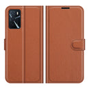 For OPPO A16 Litchi Texture Horizontal Flip Protective Case with Holder & Card Slots & Wallet(Brown)