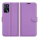 For OPPO A16 Litchi Texture Horizontal Flip Protective Case with Holder & Card Slots & Wallet(Purple)