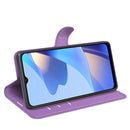 For OPPO A16 Litchi Texture Horizontal Flip Protective Case with Holder & Card Slots & Wallet(Purple)