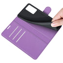 For OPPO A16 Litchi Texture Horizontal Flip Protective Case with Holder & Card Slots & Wallet(Purple)