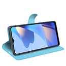 For OPPO A16 Litchi Texture Horizontal Flip Protective Case with Holder & Card Slots & Wallet(Blue)
