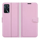 For OPPO A16 Litchi Texture Horizontal Flip Protective Case with Holder & Card Slots & Wallet(Pink)