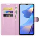 For OPPO A16 Litchi Texture Horizontal Flip Protective Case with Holder & Card Slots & Wallet(Pink)