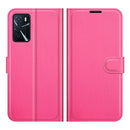 For OPPO A16 Litchi Texture Horizontal Flip Protective Case with Holder & Card Slots & Wallet(Rose red)