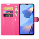 For OPPO A16 Litchi Texture Horizontal Flip Protective Case with Holder & Card Slots & Wallet(Rose red)
