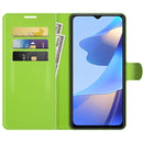 For OPPO A16 Litchi Texture Horizontal Flip Protective Case with Holder & Card Slots & Wallet(Green)