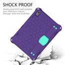 For Lenovo Tab M10 TB-X505X/F Honeycomb Design EVA + PC Material Four Corner Anti Falling Flat Protective Shell with Strap(Purple+Aqua)