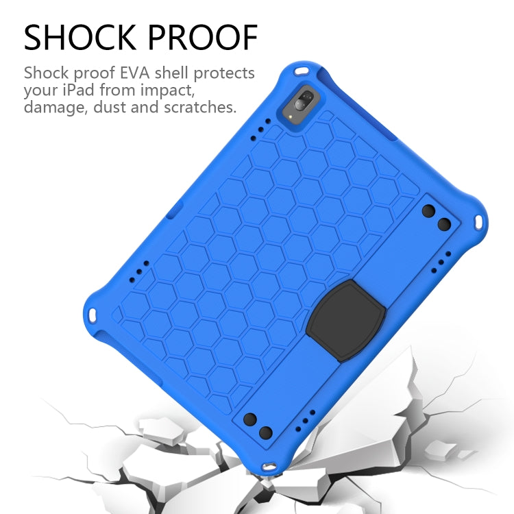 For Lenovo Tab M10 TB-X505X/F Honeycomb Design EVA + PC Material Four Corner Anti Falling Flat Protective Shell with Strap(Blue+Black)