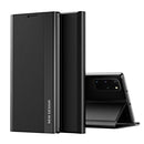 For Samsung Galaxxy A32 4G Side Electroplated Magnetic Ultra-Thin Horizontal Flip Leather Case with Holder(Black)