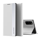 For Samsung Galaxy A71 4G Side Electroplated Magnetic Ultra-Thin Horizontal Flip Leather Case with Holder(Silver)