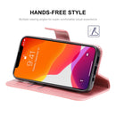 For iPhone 13 ENKAY Hat-Prince Horizontal Flip PU Leather Case with Holder & Card Slots & Wallet(Pink)