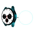 For Samsung Galaxy Watch4 Classic 46mm ENKAY Hat-Prince Full Coverage Electroplate Soft Case TPU HD Clear Cover + Tempered Glass Protector(Cyan)