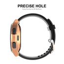 For Samsung Galaxy Watch4 Classic 46mm ENKAY Hat-Prince Full Coverage Electroplate Soft Case TPU HD Clear Cover + Tempered Glass Protector(Pink)
