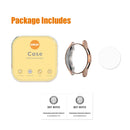 For Samsung Galaxy Watch4 Classic 46mm ENKAY Hat-Prince Full Coverage Electroplate Soft Case TPU HD Clear Cover + Tempered Glass Protector(Pink)
