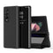 For Samsung Galaxy Z Fold3 Plated Mirror Horizontal Flip Leather Case with Holder(Black)