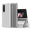For Samsung Galaxy Z Fold3 Plated Mirror Horizontal Flip Leather Case with Holder(Silver)
