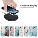 Four Corners Shocproof Flow Gold Marble IMD Back Cover Case For iPhone 13(Blue)