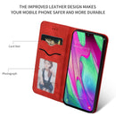 Retro Skin Feel Business Magnetic Horizontal Flip Leather Case for Samsung Galaxy A40(Red)