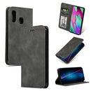 Retro Skin Feel Business Magnetic Horizontal Flip Leather Case for Samsung Galaxy A40(Dark Gray)