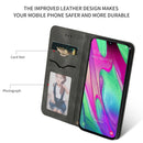 Retro Skin Feel Business Magnetic Horizontal Flip Leather Case for Samsung Galaxy A40(Dark Gray)