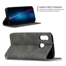 Retro Skin Feel Business Magnetic Horizontal Flip Leather Case for Samsung Galaxy A40(Dark Gray)