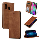 Retro Skin Feel Business Magnetic Horizontal Flip Leather Case for Samsung Galaxy A40(Brown)