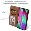 Retro Skin Feel Business Magnetic Horizontal Flip Leather Case for Samsung Galaxy A40(Brown)