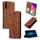 Retro Skin Feel Business Magnetic Horizontal Flip Leather Case for Samsung Galaxy A70(Brown)
