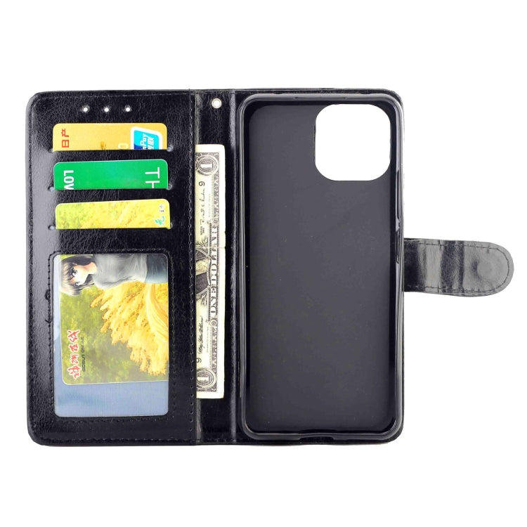 For Xiaomi Mi 11 Lite (4G/5G) Crazy Horse Texture Leather Horizontal Flip Protective Case with Holder & Card Slots & Wallet & Photo Frame(Black)