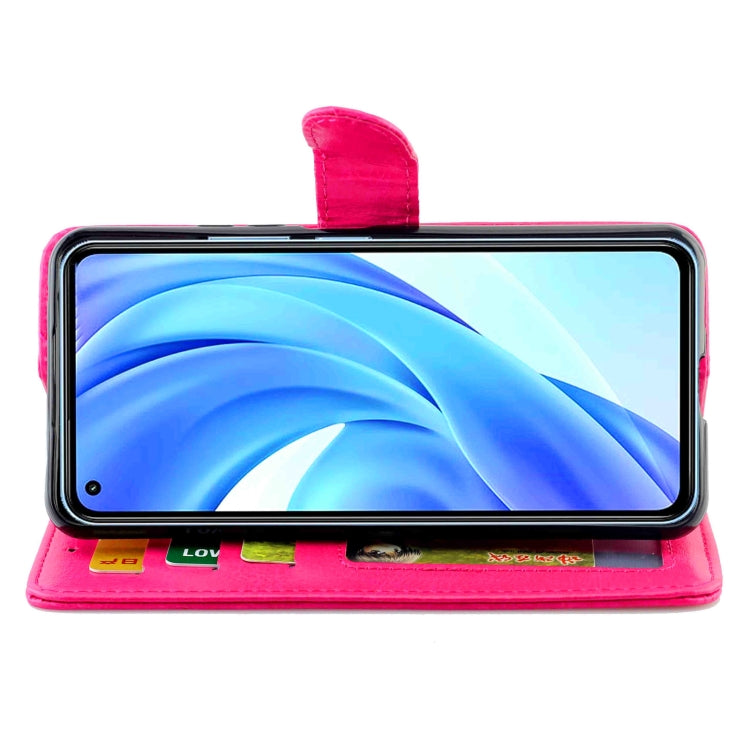 For Xiaomi Mi 11 Lite (4G/5G) Crazy Horse Texture Leather Horizontal Flip Protective Case with Holder & Card Slots & Wallet & Photo Frame(Magenta)