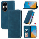 For Honor 50 Pro Retro Skin Feel Business Magnetic Horizontal Flip Leather Case with Holder & Card Slots & Wallet & Photo Frame(Blue)