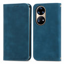 For Honor 50 Pro Retro Skin Feel Business Magnetic Horizontal Flip Leather Case with Holder & Card Slots & Wallet & Photo Frame(Blue)