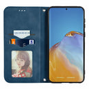 For Honor 50 Pro Retro Skin Feel Business Magnetic Horizontal Flip Leather Case with Holder & Card Slots & Wallet & Photo Frame(Blue)