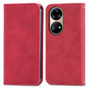 For Honor 50 Pro Retro Skin Feel Business Magnetic Horizontal Flip Leather Case with Holder & Card Slots & Wallet & Photo Frame(Red)