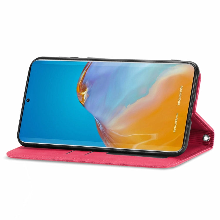 For Honor 50 Pro Retro Skin Feel Business Magnetic Horizontal Flip Leather Case with Holder & Card Slots & Wallet & Photo Frame(Red)