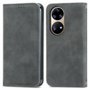 For Honor 50 Pro Retro Skin Feel Business Magnetic Horizontal Flip Leather Case with Holder & Card Slots & Wallet & Photo Frame(Gray)