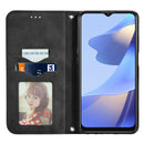 For OPPO A16 / A16e Retro Skin Feel Magnetic Horizontal Flip Leather Phone Case(Black)