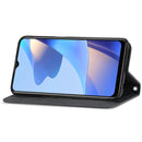 For OPPO A16 / A16e Retro Skin Feel Magnetic Horizontal Flip Leather Phone Case(Black)
