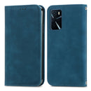 For OPPO A16 / A16e Retro Skin Feel Magnetic Horizontal Flip Leather Phone Case(Blue)