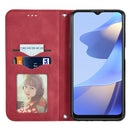 For OPPO A16 / A16e Retro Skin Feel Magnetic Horizontal Flip Leather Phone Case(Red)