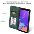 Retro Skin Feel Business Magnetic Horizontal Flip Leather Case for Samsung Galaxy A7 2018(Army Green)